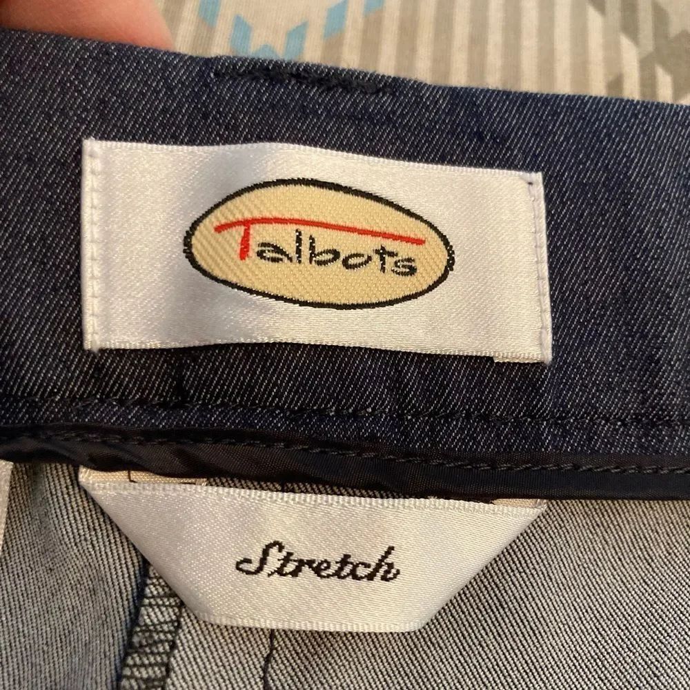 Talbots NWOT dark chambray high waist slim trousers - Picture 5 of 10